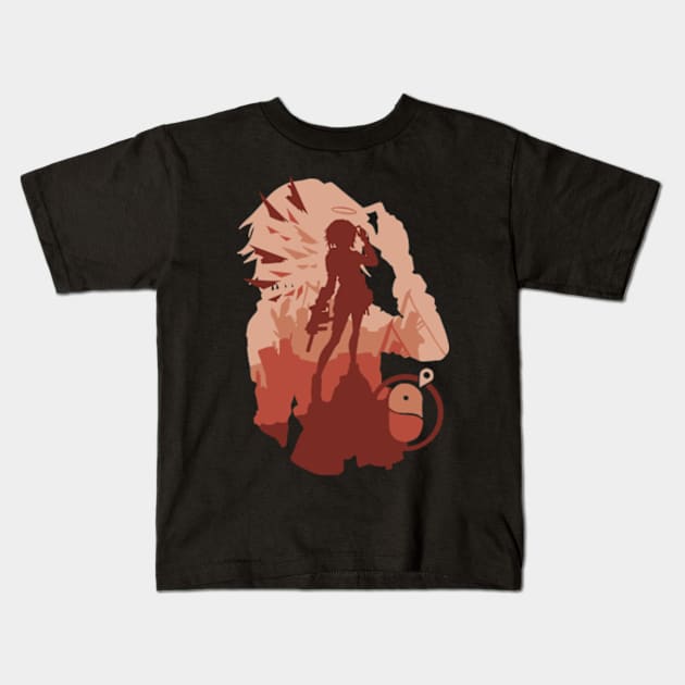 Exusiai Minimalist Silhouette Art Kids T-Shirt by Animangapoi